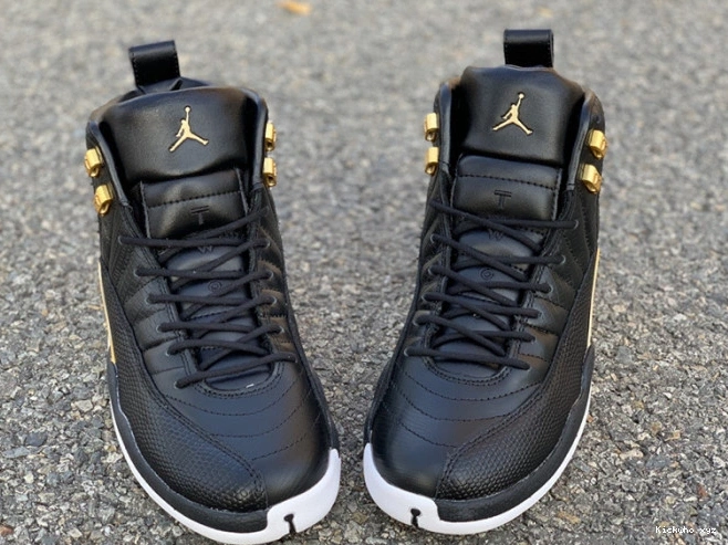 Black Air 'Reptile' Metallic Gold-White Jordan AO6068-007 Retro 12 0809